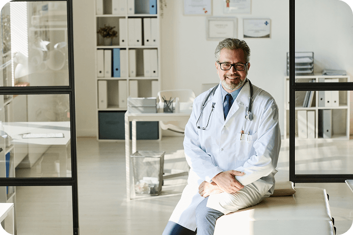 Doctor consulting with patient